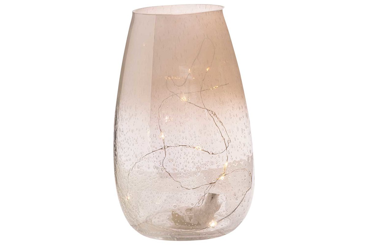 Laterne irise led weiß D12xH20cm